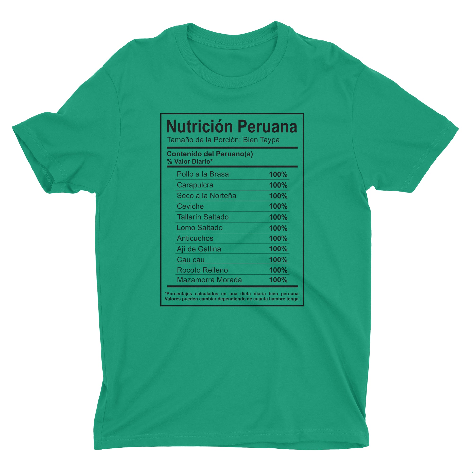 Nutrición Peruana Funny Peruvian Food Green T-Shirt for Men