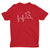 Peru Map Heartbeat EKG Line Red Short Sleeve Crewneck T-Shirt for Men