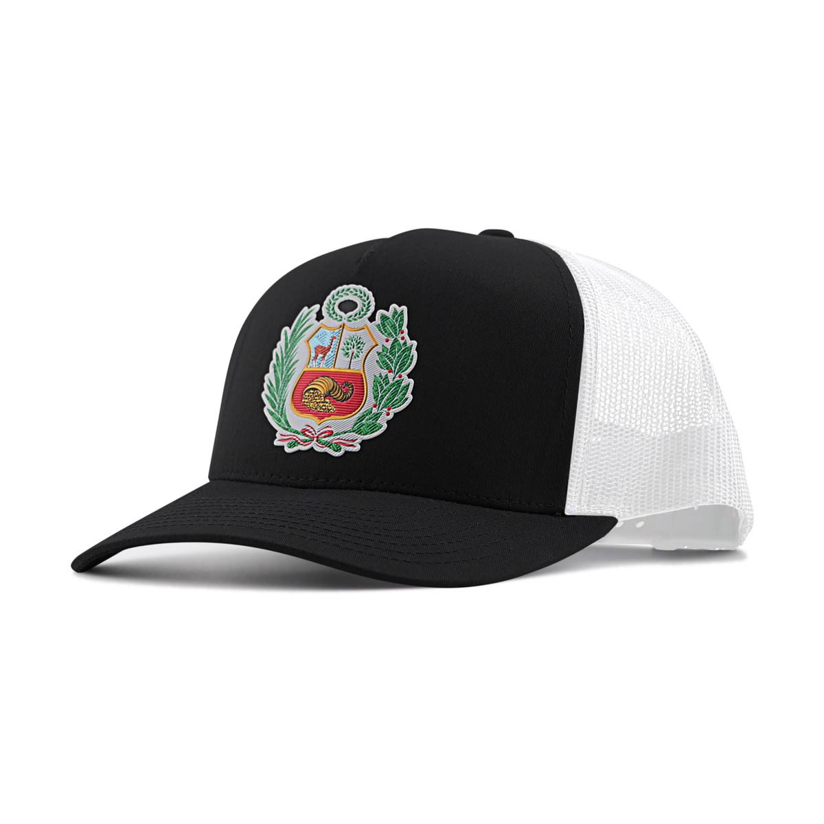 Peru Escudo Trucker Hat - Black/White