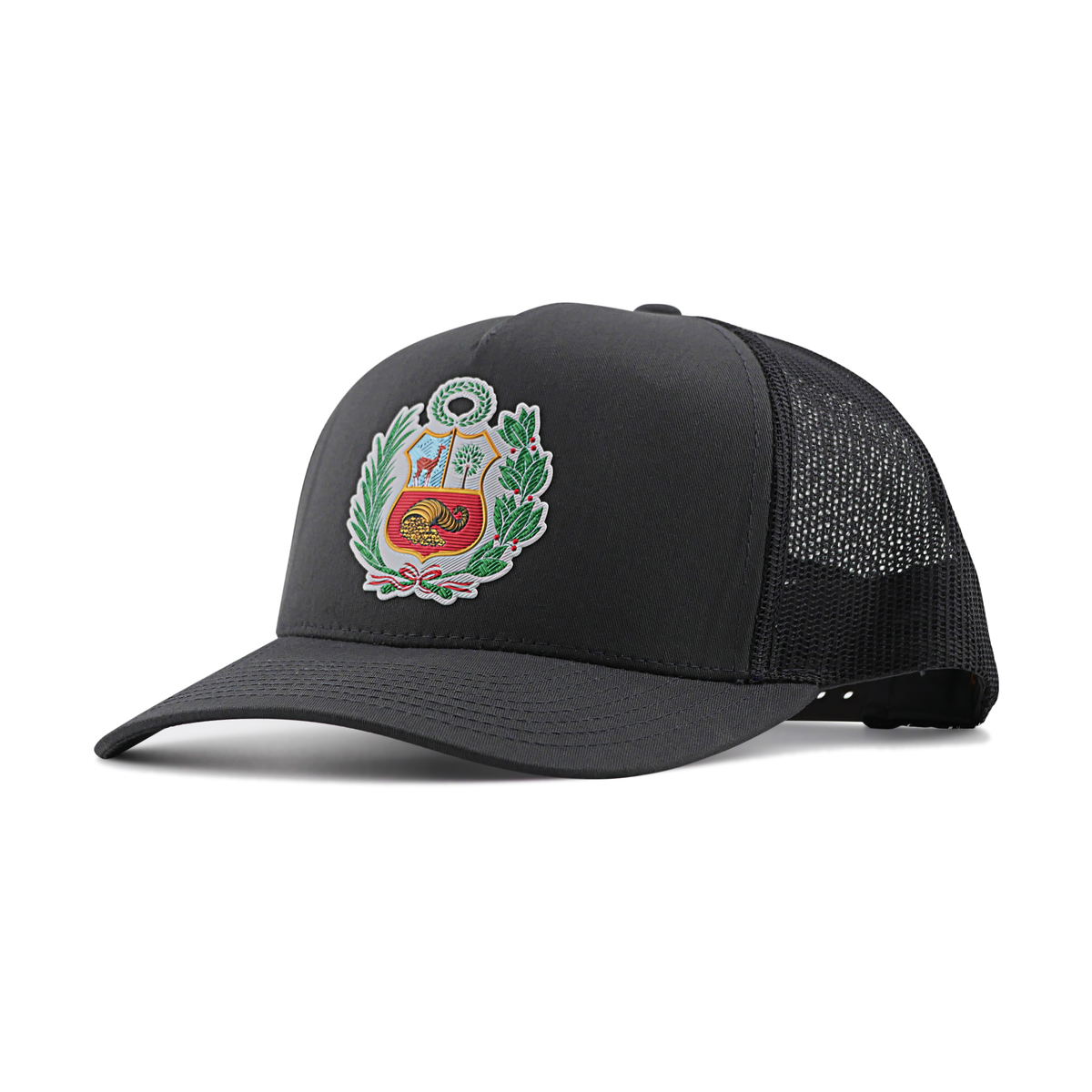 Peru Escudo Trucker Hat - Charcoal