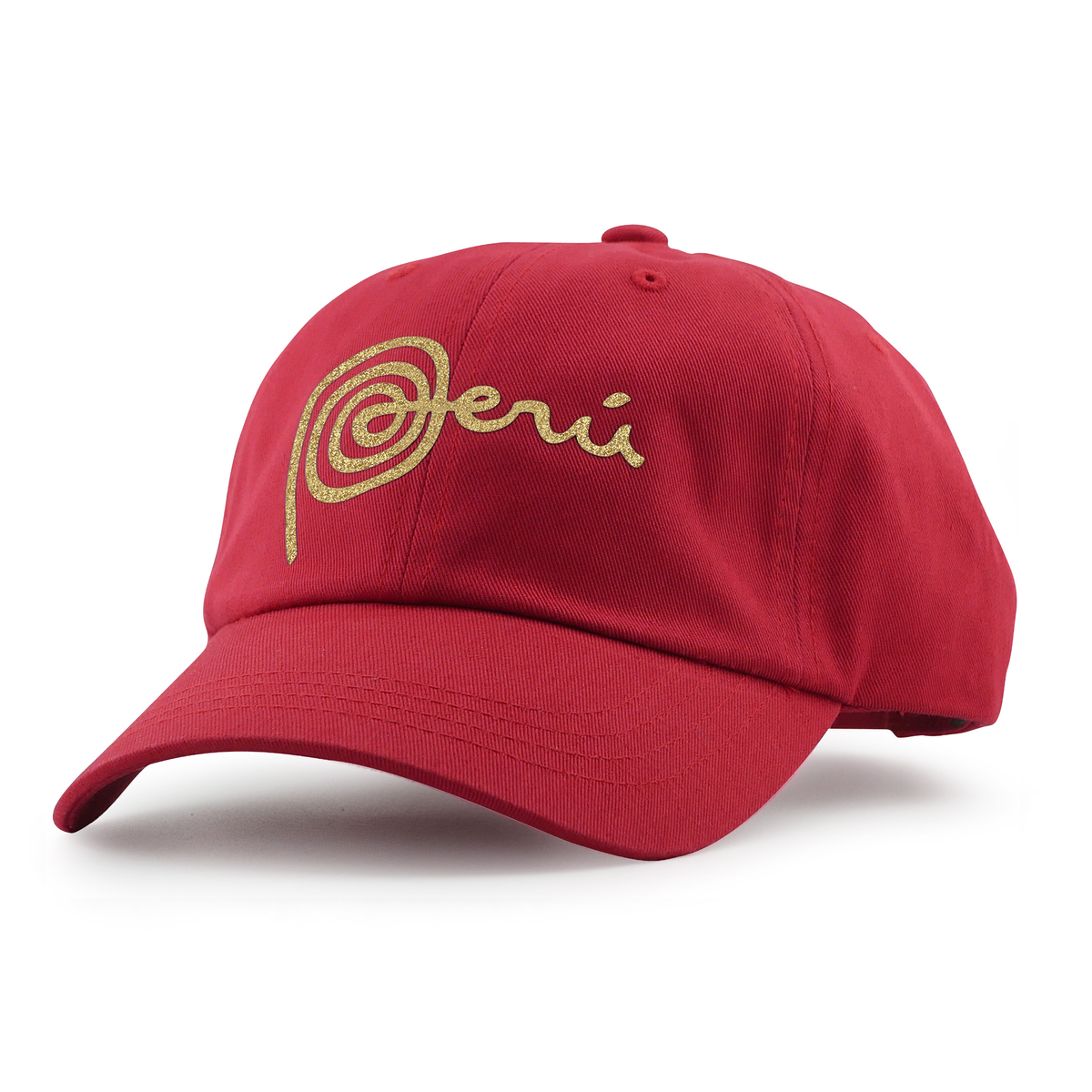 Marca Peru Dad Cap - Unstructured - Red - Gold Glitter