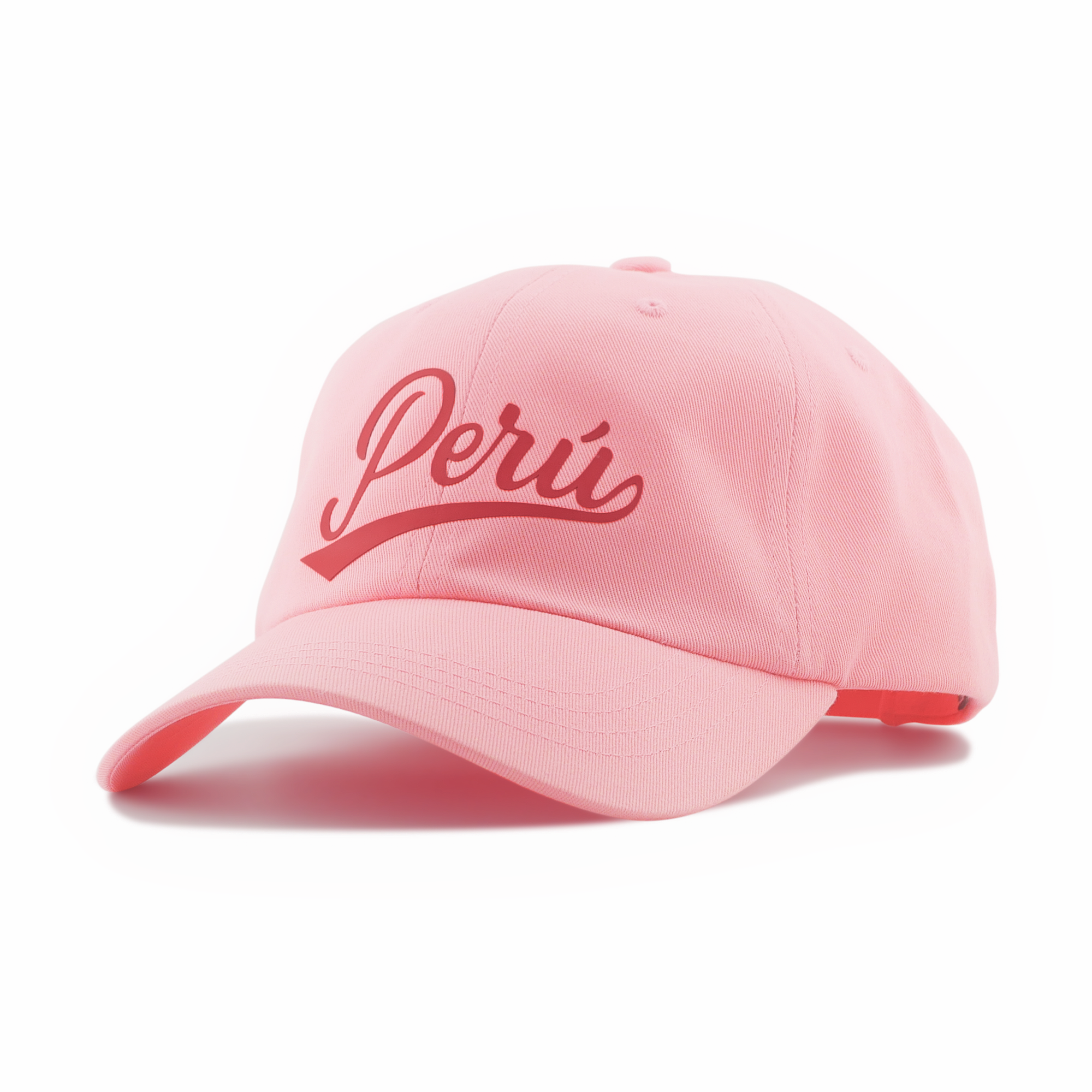 Peru Cursive Dad Hat - Unstructured Low Profile - Pink