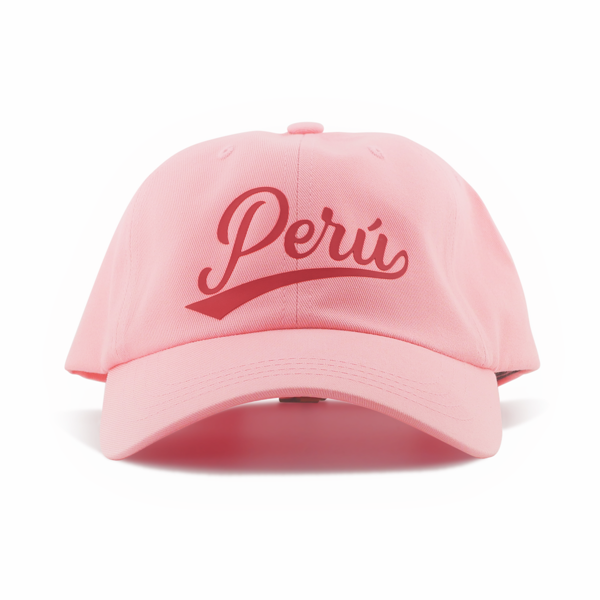 Peru Cursive Dad Hat - Unstructured Low Profile - Pink