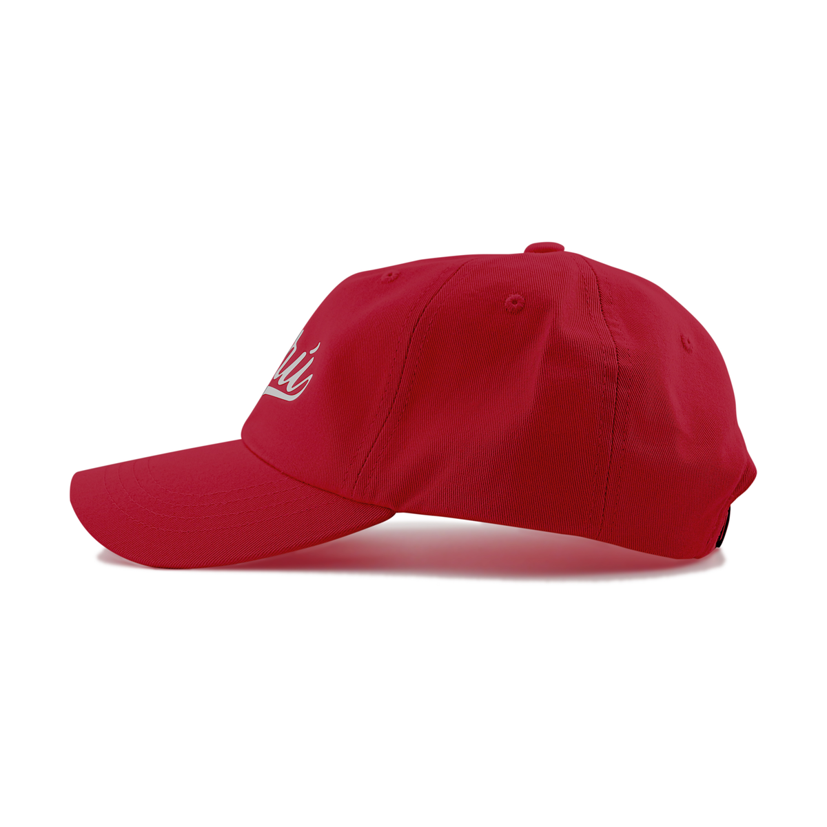Peru Cursive Dad Hat - Unstructured Low Profile - Red