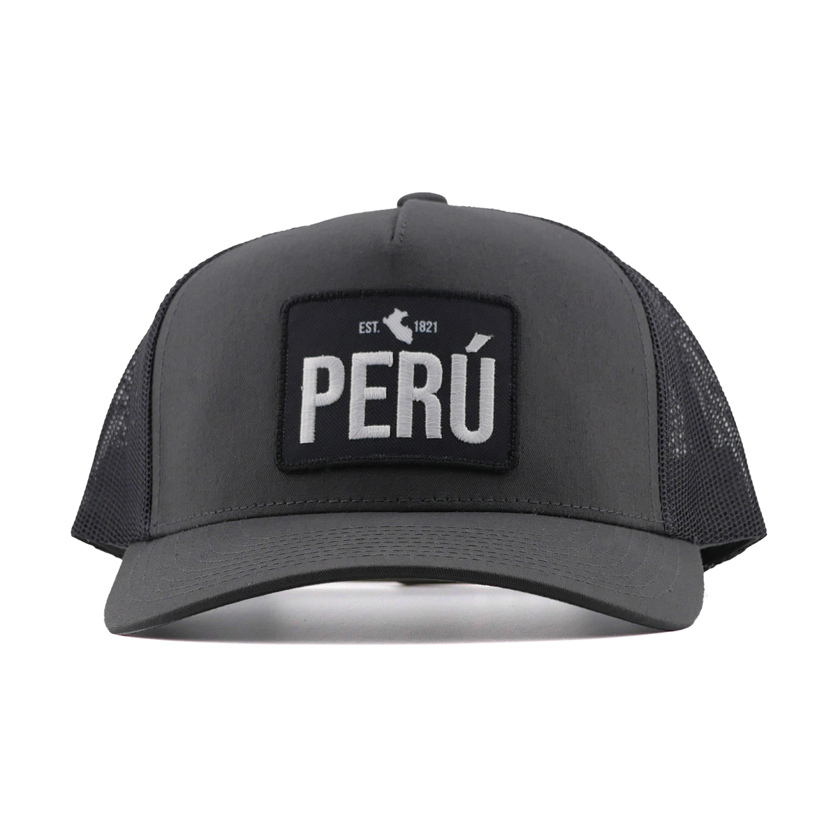 Peru Est 1821 Patch Trucker Hat - Charcoal