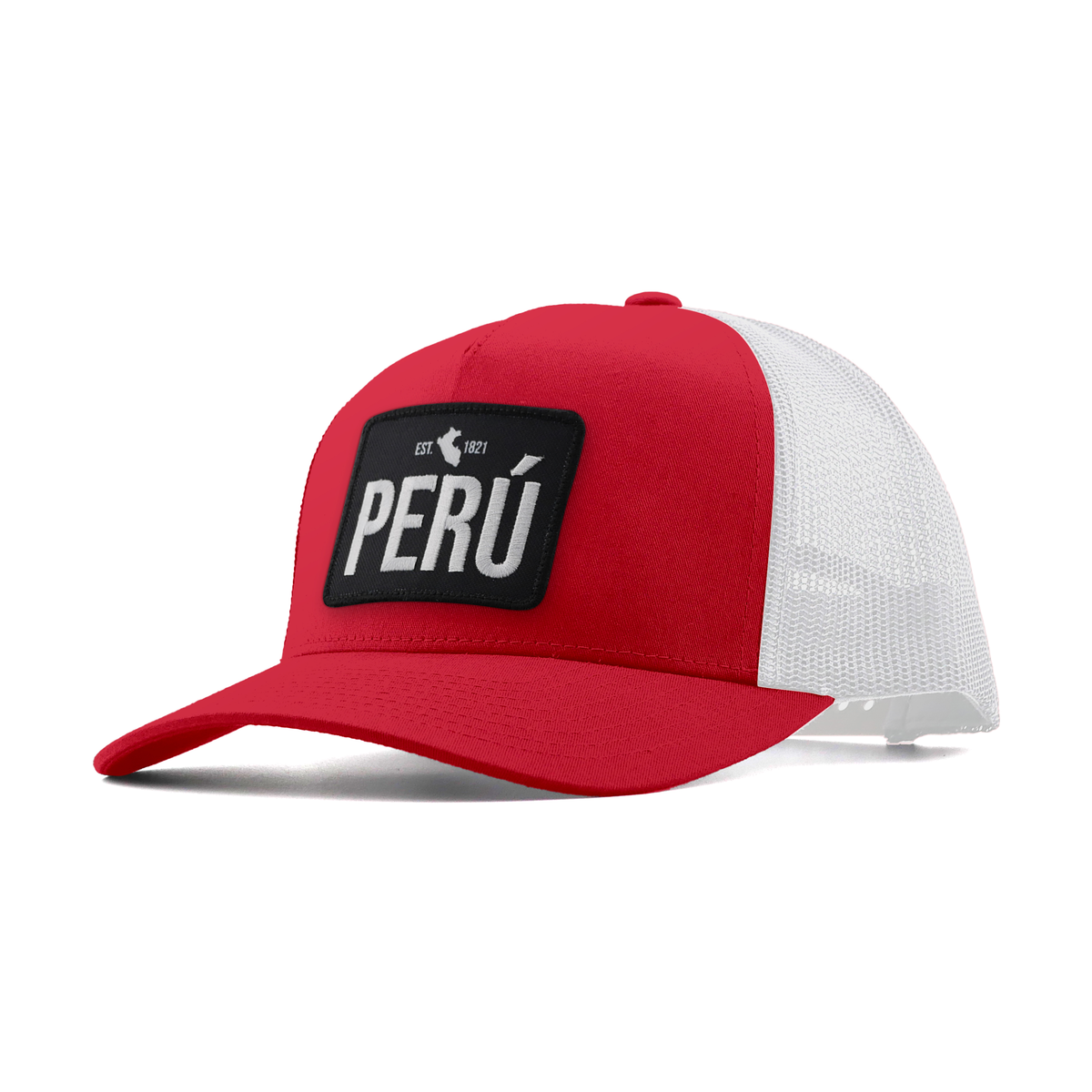 Peru Est 1821 Patch Trucker Hat - Red/White