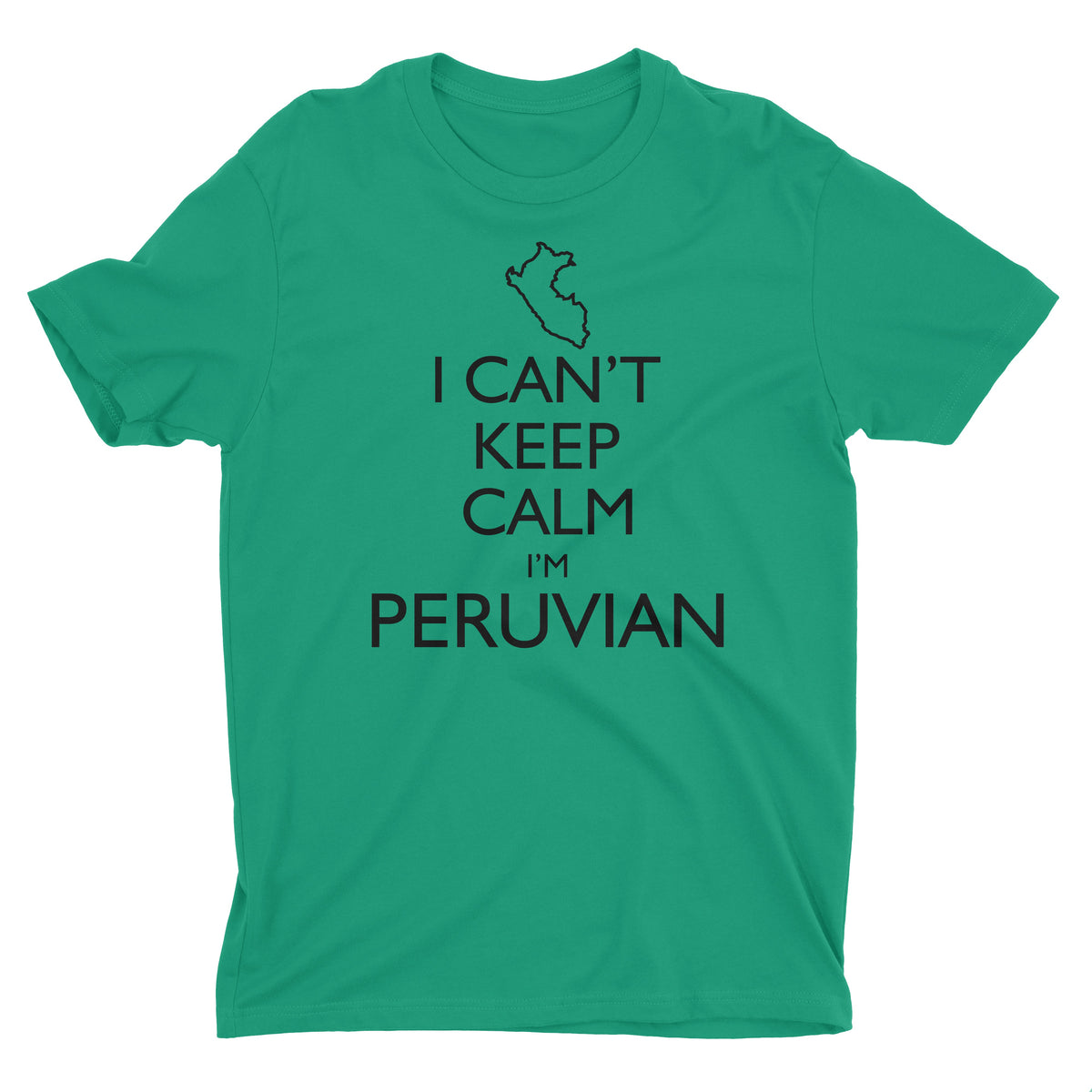 I Can&#39;t Keep Calm I&#39;m Peruvian Peru Map Green Short Sleeve Crewneck T-Shirt for Men