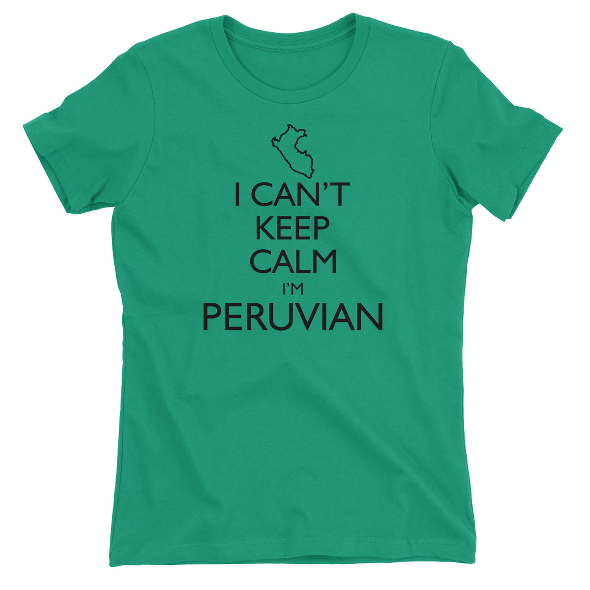 I Can&#39;t Keep Calm I&#39;m Peruvian Peru Map Green Short Sleeve Crewneck T-Shirt for Juniors