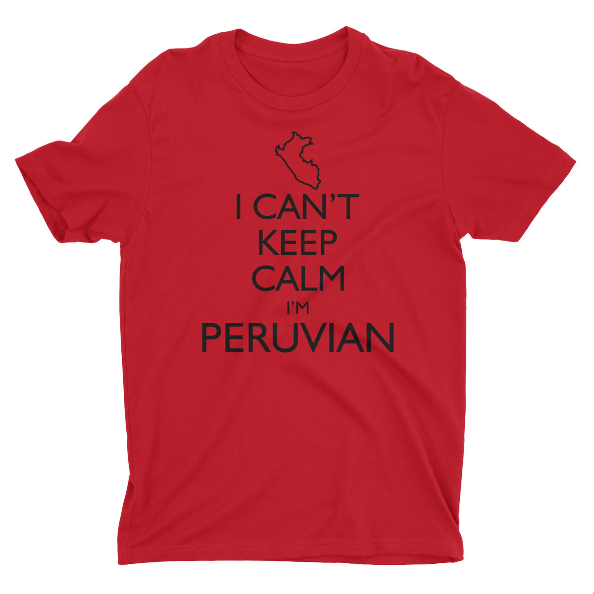 I Can&#39;t Keep Calm I&#39;m Peruvian Peru Map Red Short Sleeve Crewneck T-Shirt for Men