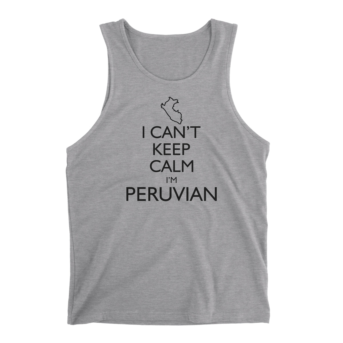 I Can&#39;t Keep Calm I&#39;m Peruvian Peru Map Heather Grey Sleeveless Tank Top for Men
