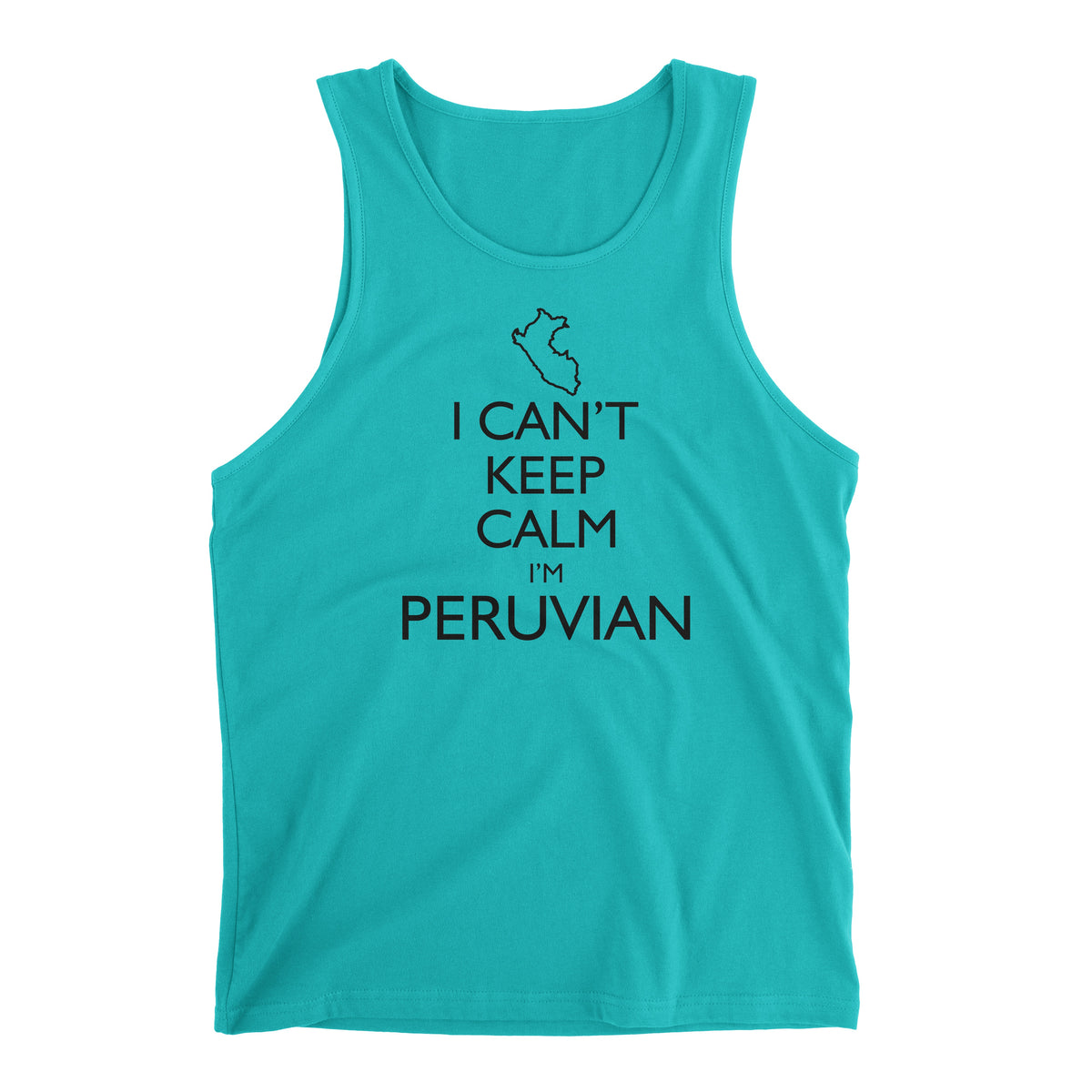 I Can&#39;t Keep Calm I&#39;m Peruvian Peru Map Tahiti Blue Sleeveless Tank Top for Men