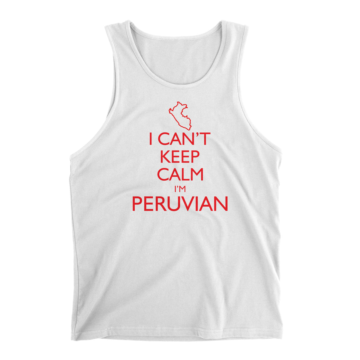 I Can&#39;t Keep Calm I&#39;m Peruvian Peru Map White Sleeveless Tank Top for Men
