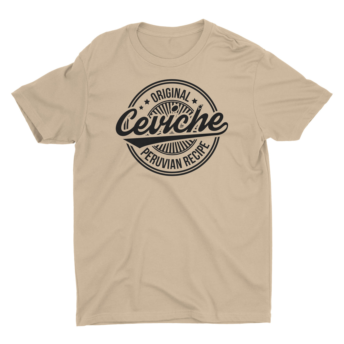Ceviche Beige Short Sleeve Crewneck T-Shirt for Men