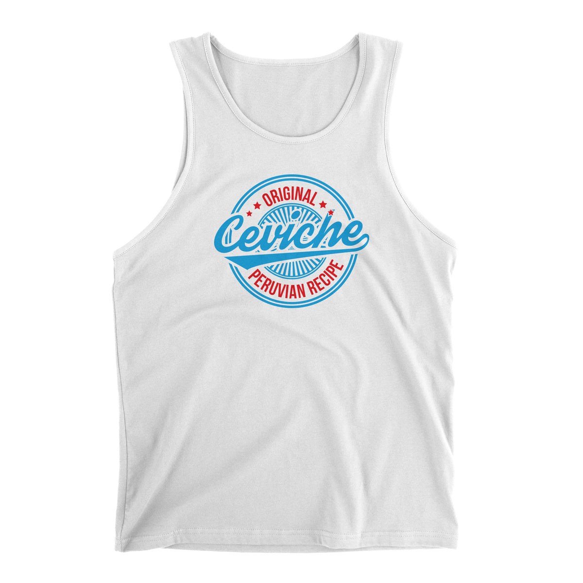 Ceviche White Sleeveless Tank Top for Men