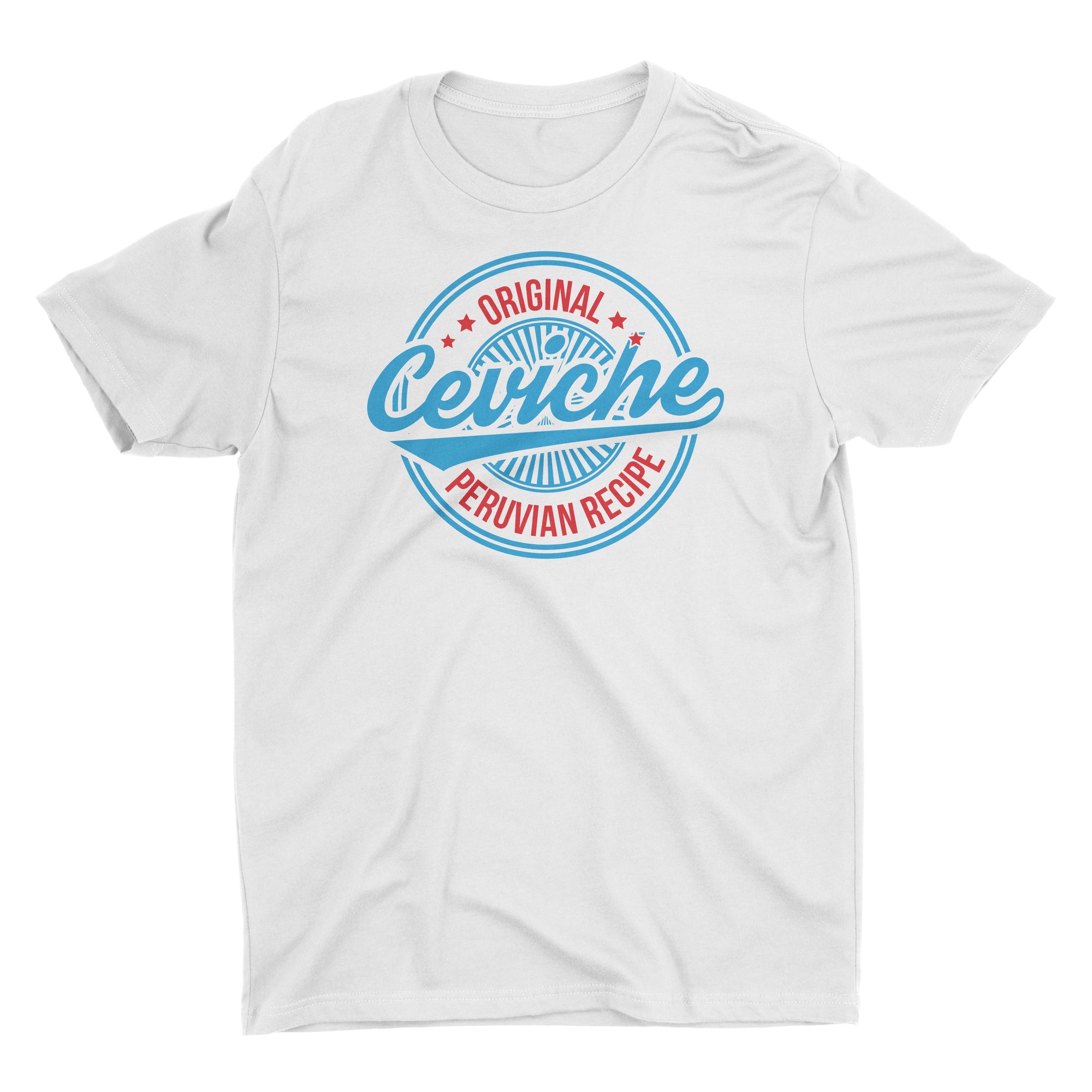 Ceviche White Short Sleeve Crewneck T-Shirt for Men