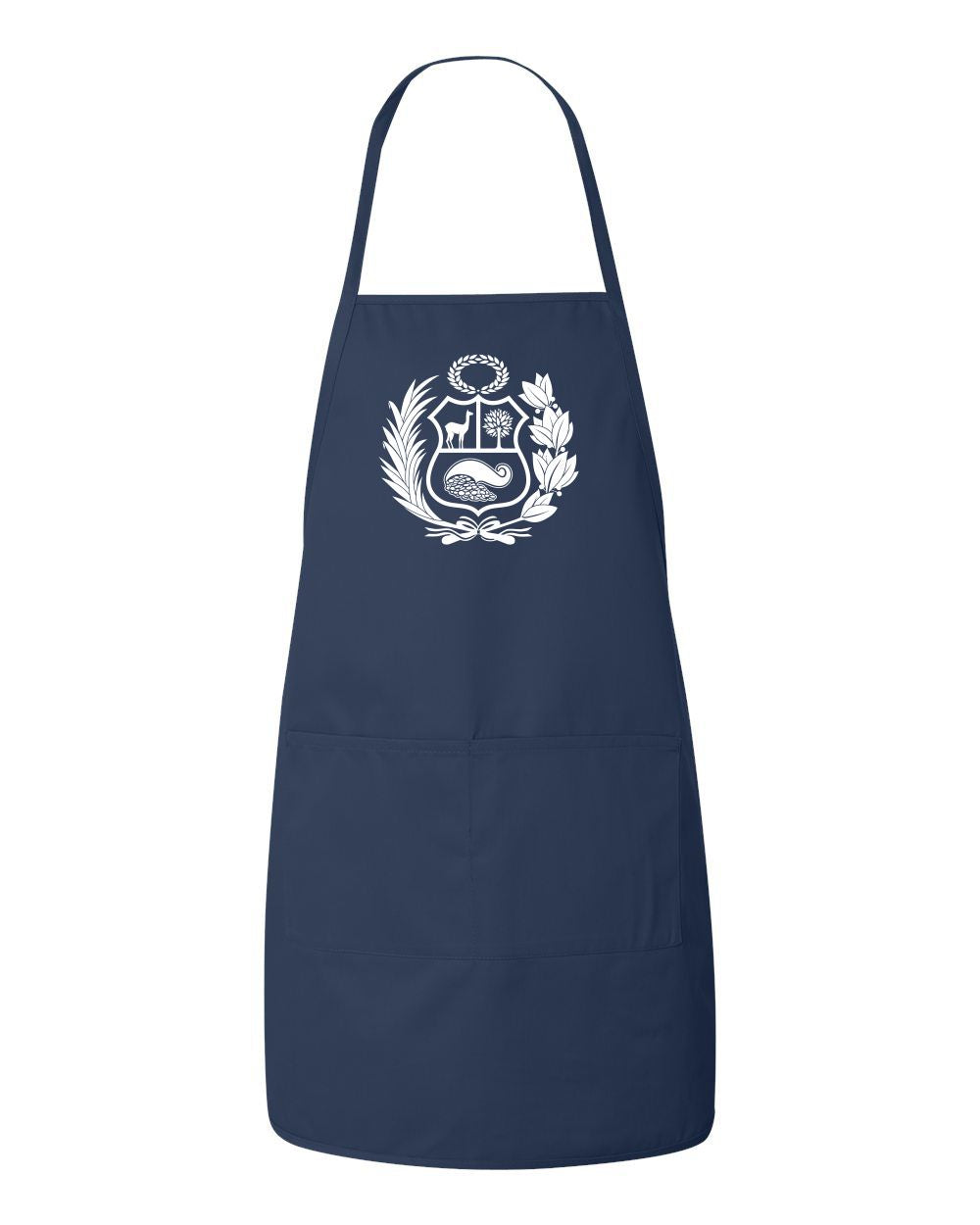 Peru Escudo Navy Chef Cooking Apron Mandil - Adult Size