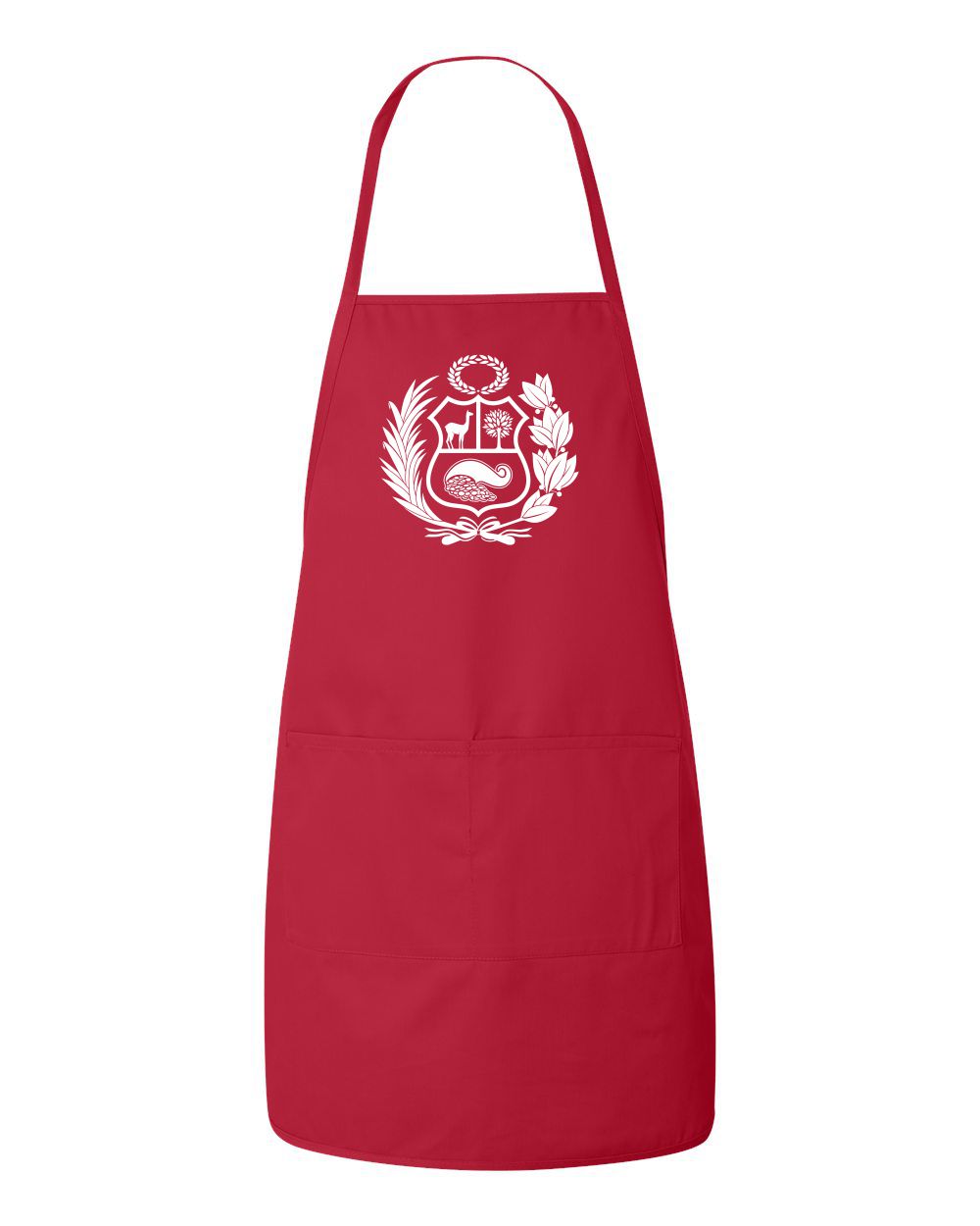 Peru Escudo Red Chef Cooking Apron Mandil - Adult Size