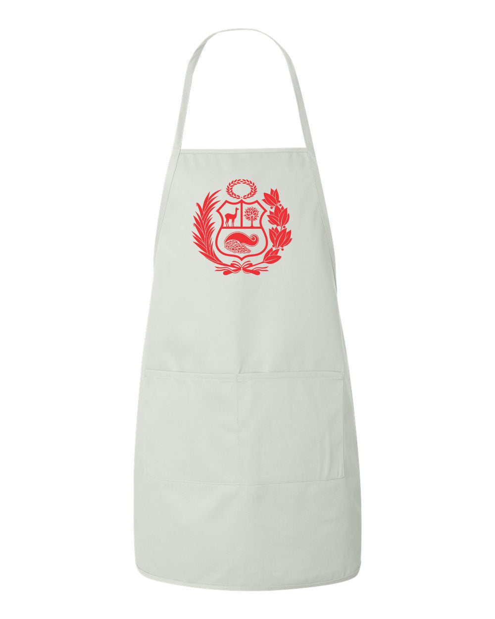 Peru Escudo White Chef Cooking Apron Mandil - Adult Size