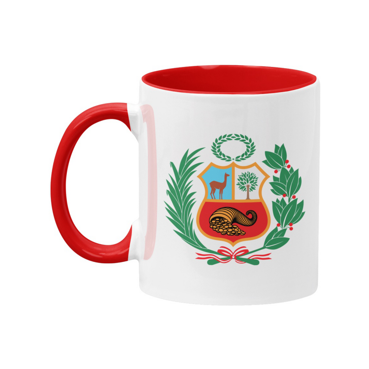 Peru Escudo White/Red Coffee Mug | PeruCoUSA