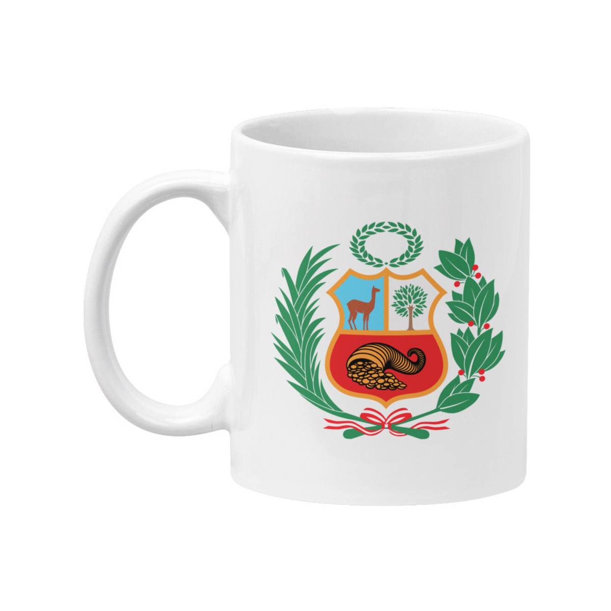 Peru Escudo White Coffee Mug | PeruCoUSA