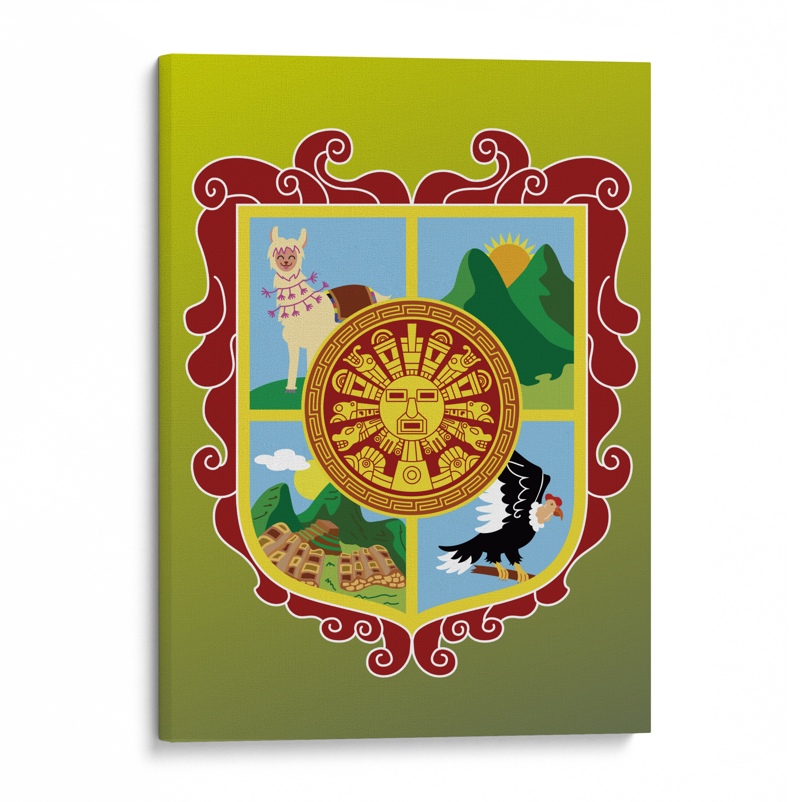 Escudo de Sol Peru Canvas Wall Art | PeruCoUSA