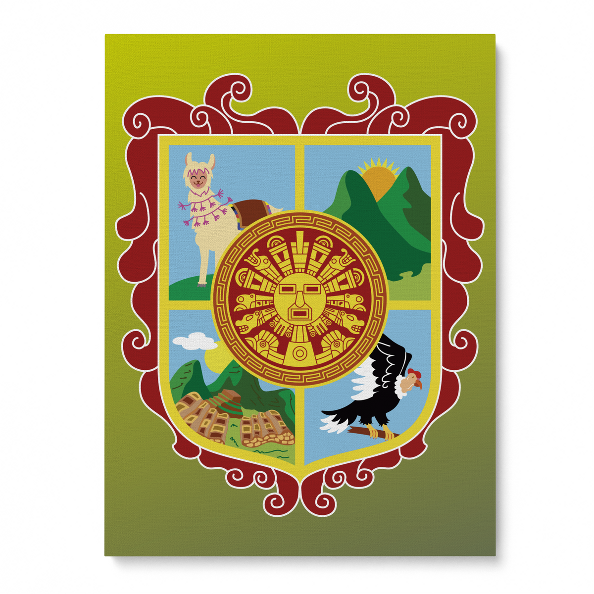 Escudo de Sol Peru Canvas Wall Art Front | PeruCoUSA