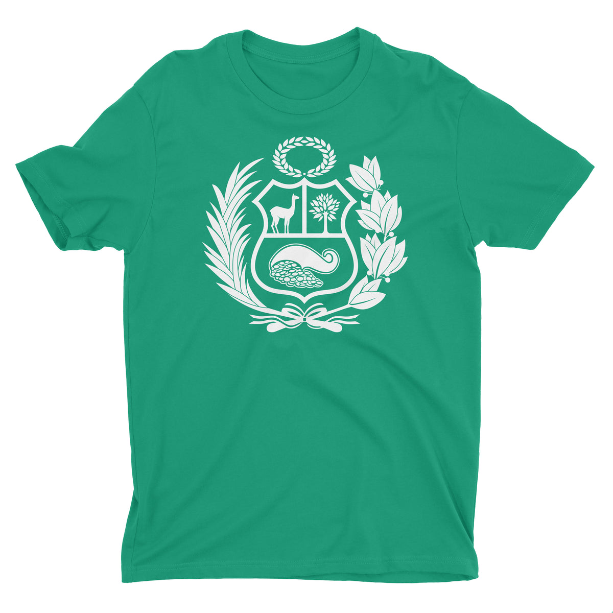 Peru Escudo Green Short Sleeve Crewneck T-Shirt for Men