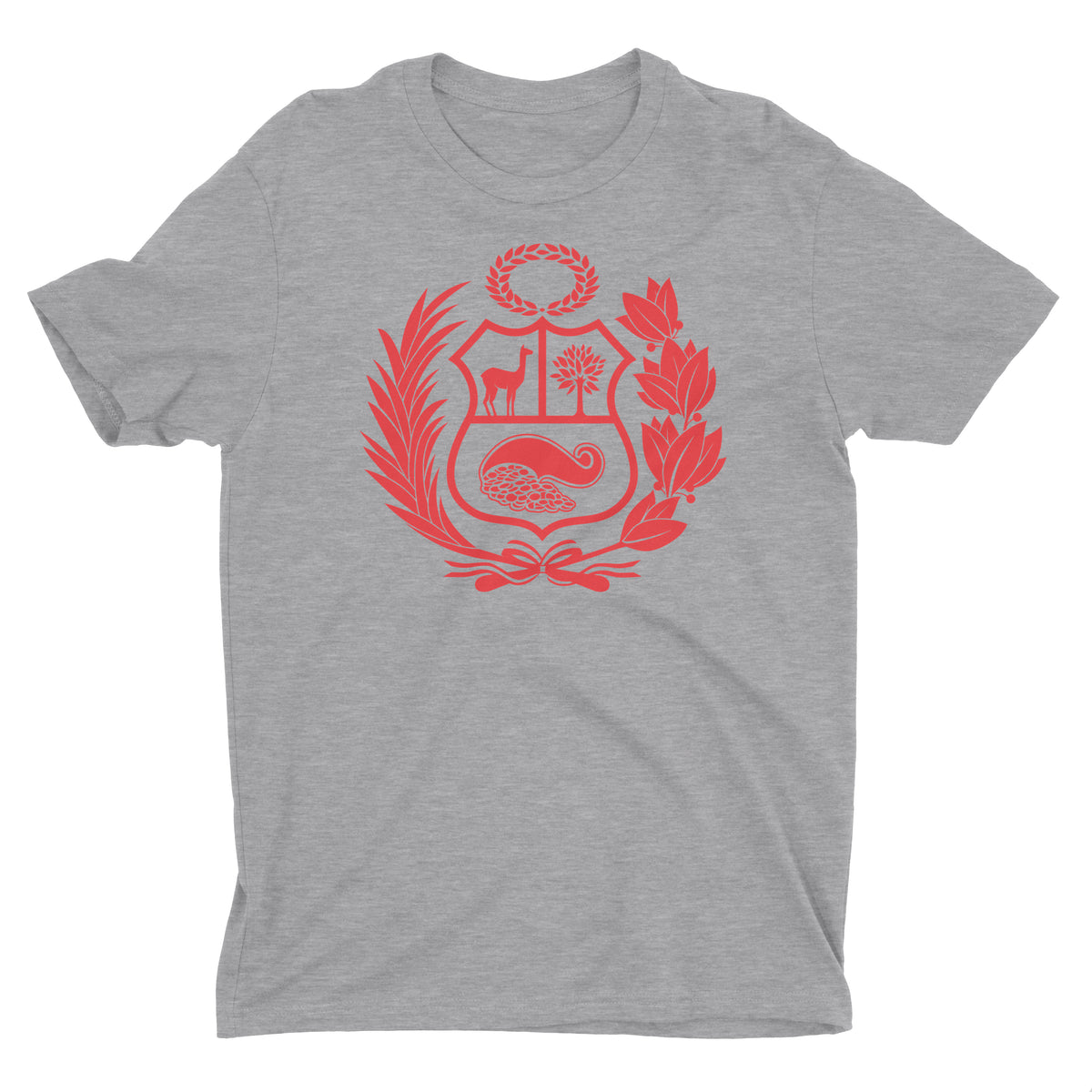 Peru Escudo Heather Grey Short Sleeve Crewneck T-Shirt for Men