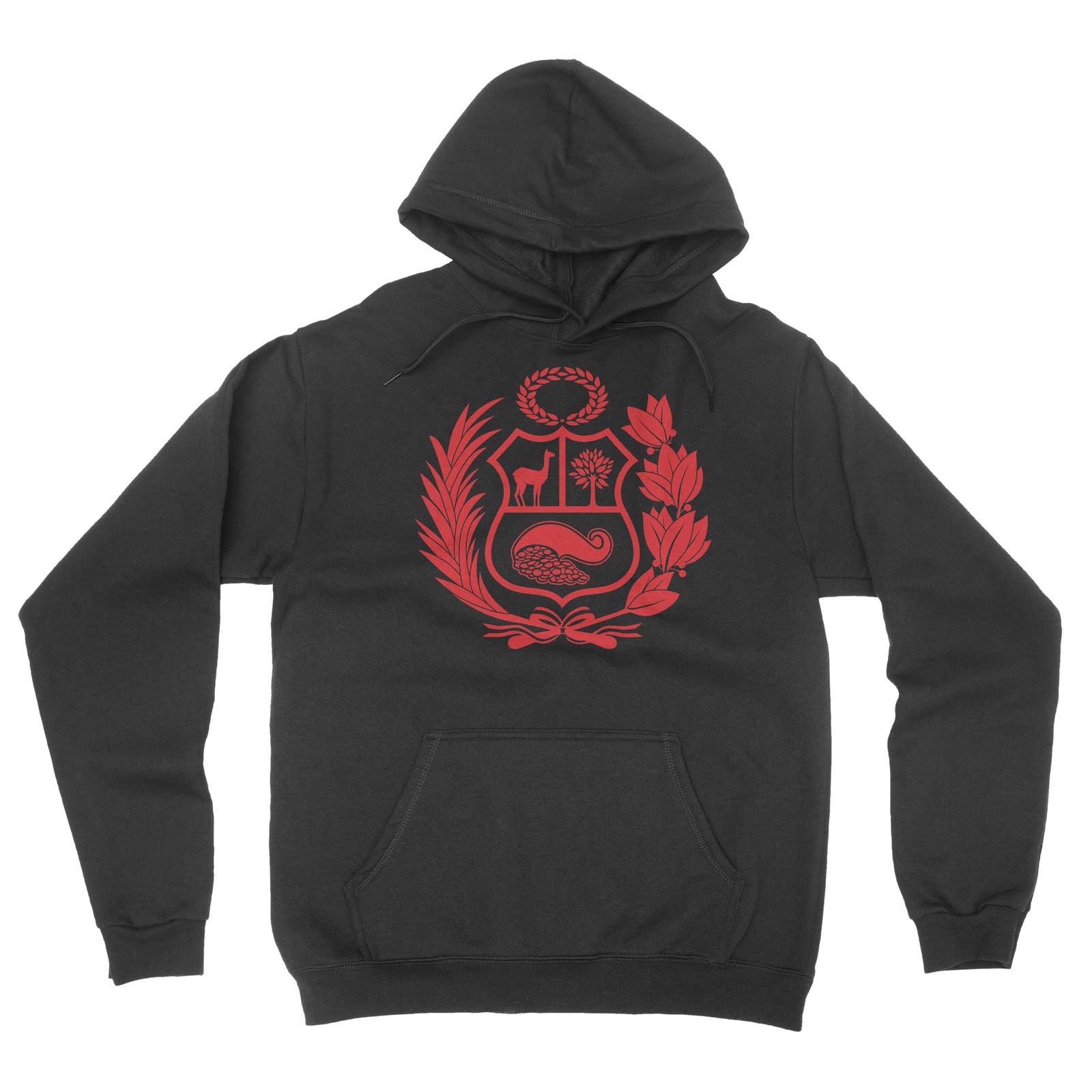 Peru Escudo Black Pullover Hoodie for Men