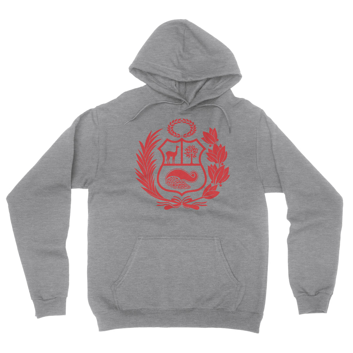 Peru Escudo Heather Grey Pullover Hoodie for Men