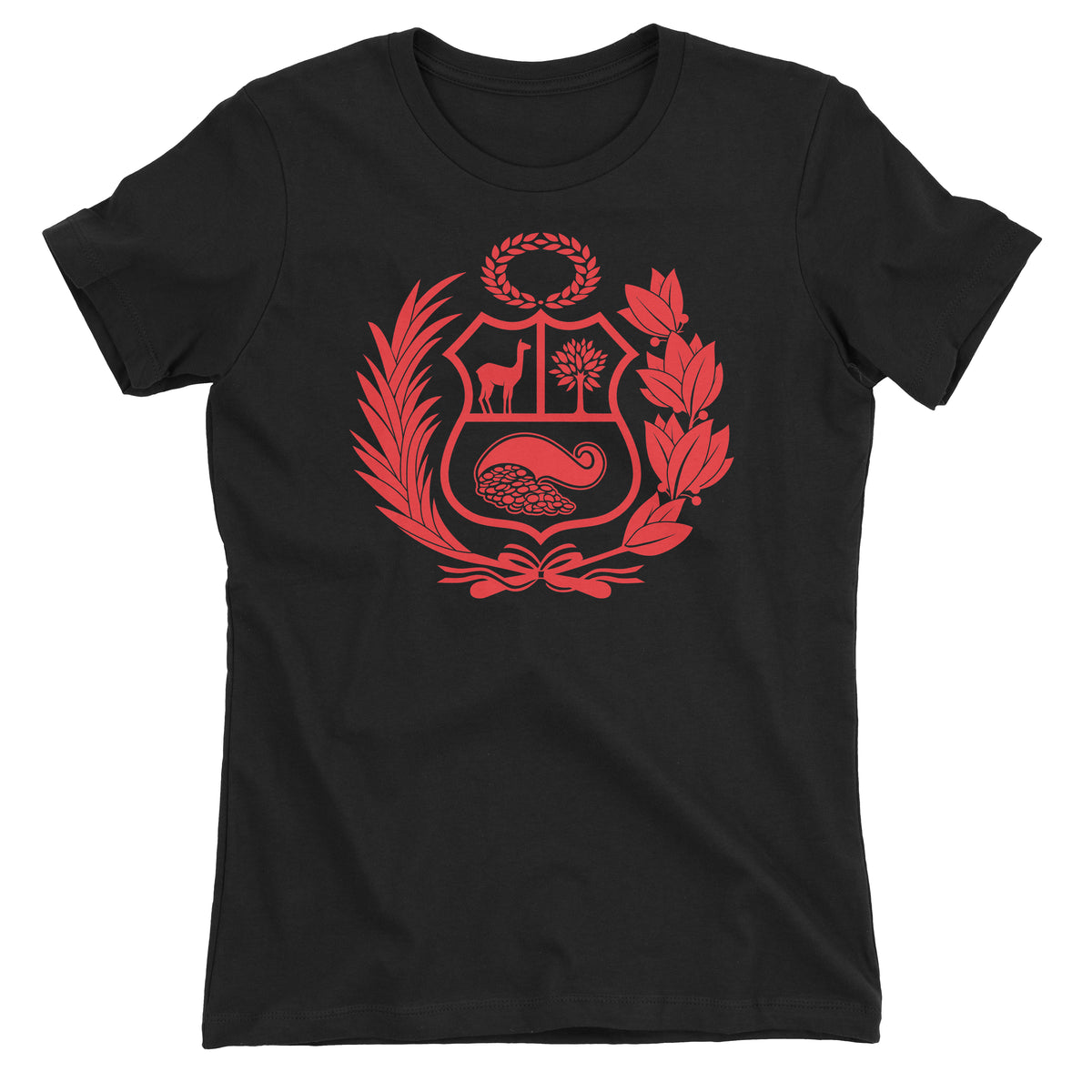 Peru Escudo Black Short Sleeve Crewneck T-Shirt for Juniors