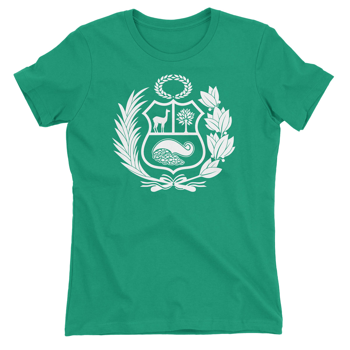 Peru Escudo Green Short Sleeve Crewneck T-Shirt for Juniors