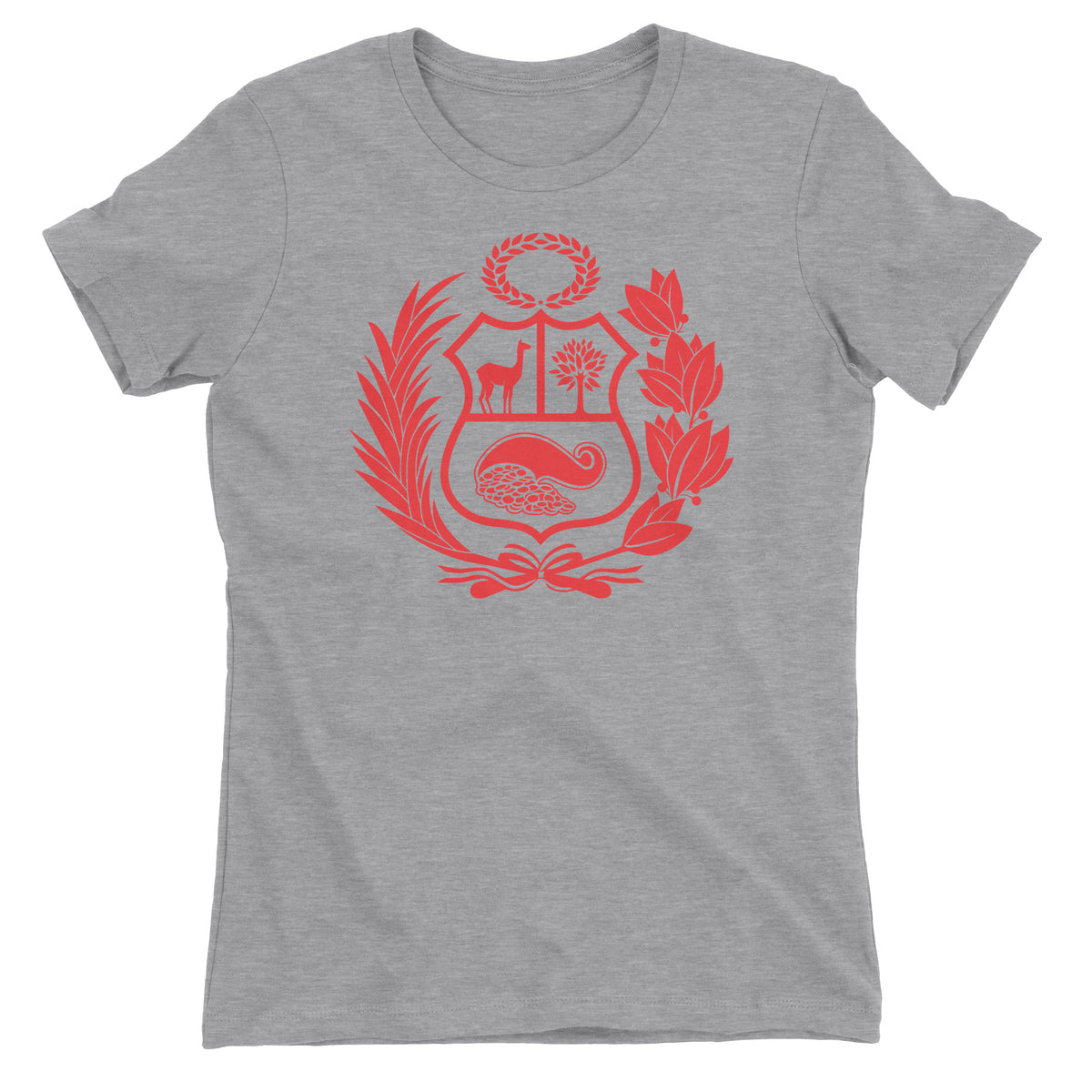 Peru Escudo Heather Grey Short Sleeve Crewneck T-Shirt for Juniors