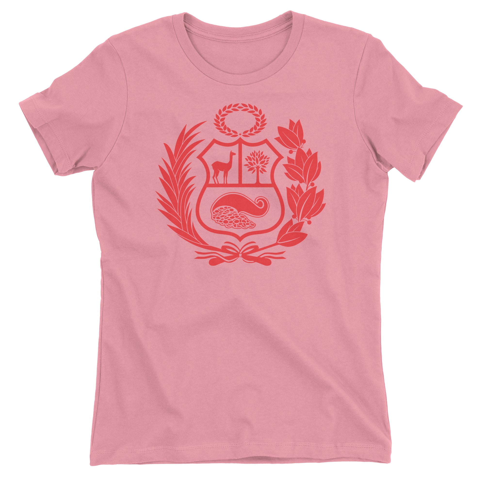 Peru Escudo Pink Short Sleeve Crewneck T-Shirt for Juniors