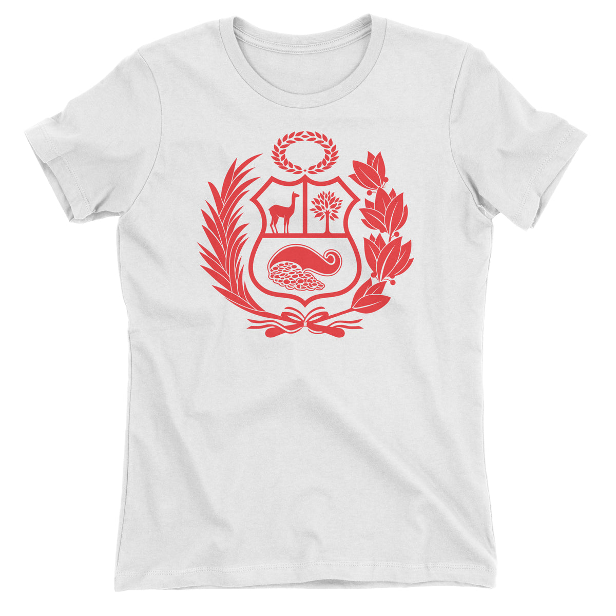 Peru Escudo White Short Sleeve Crewneck T-Shirt for Juniors