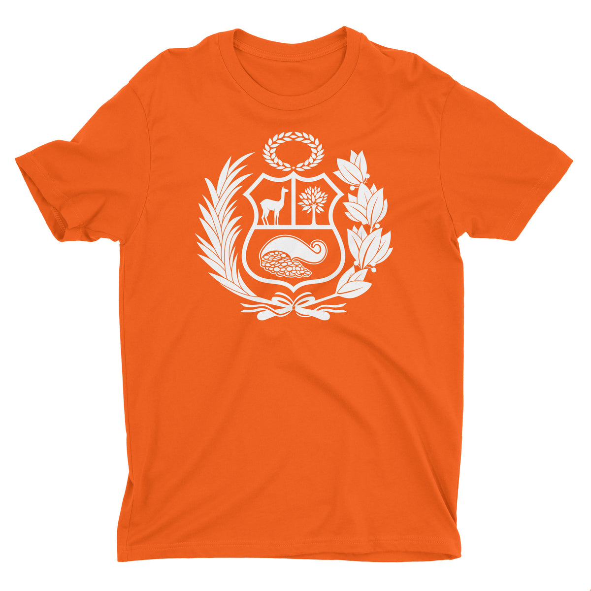 Peru Escudo Orange Short Sleeve Crewneck T-Shirt for Men