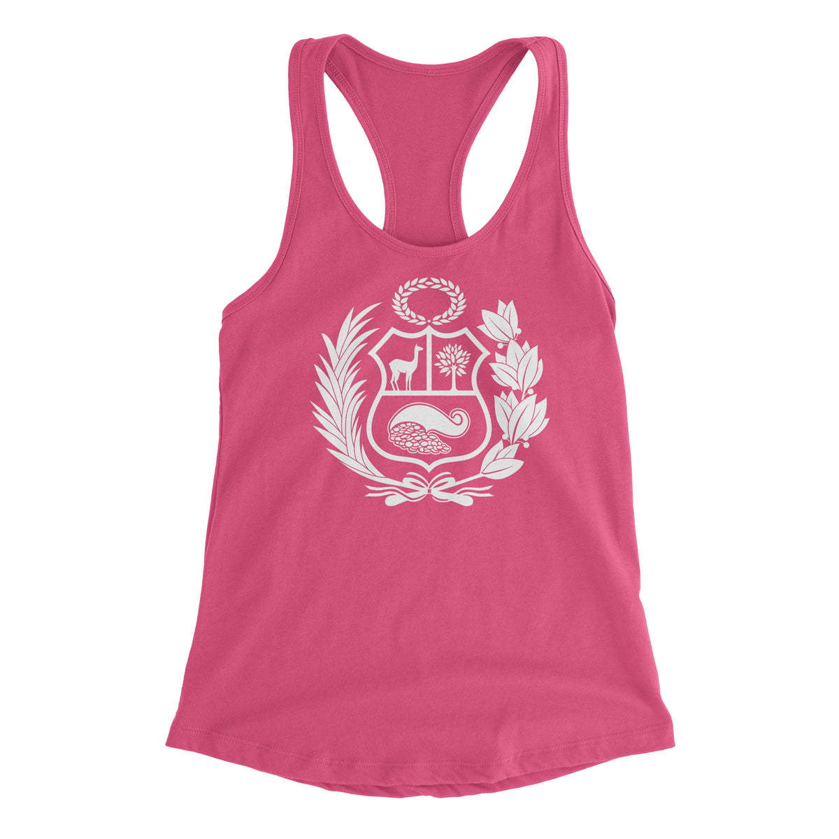 Peru Escudo Hot Pink Sleeveless Racerback Tank Top for Juniors
