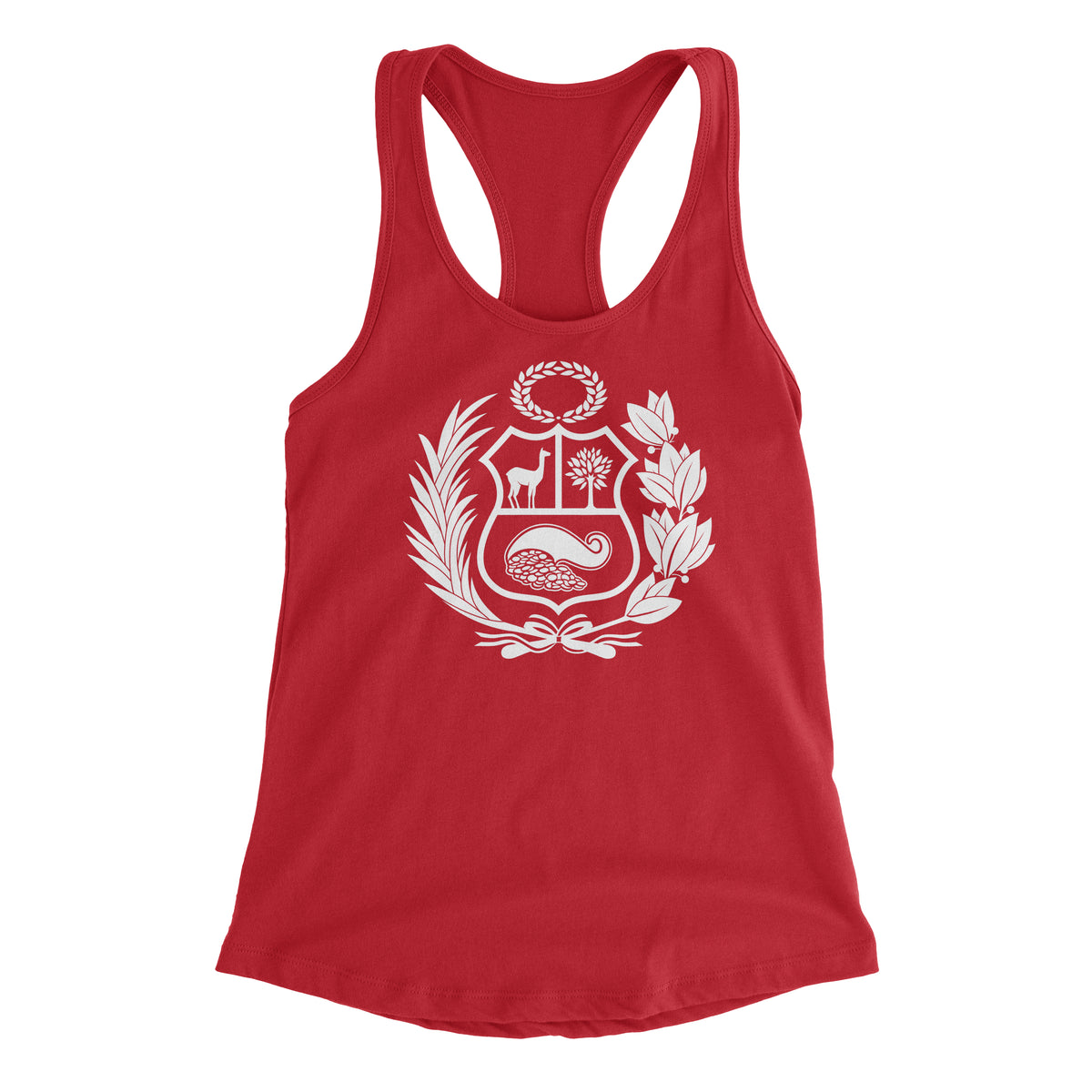 Peru Escudo Red Sleeveless Racerback Tank Top for Juniors
