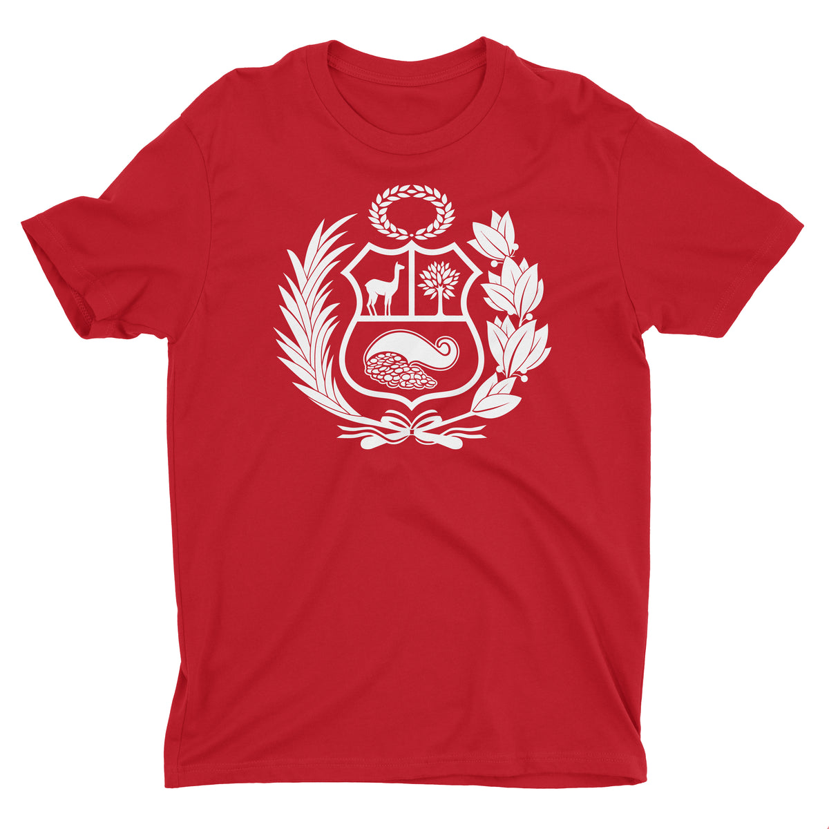 Peru Escudo Red Short Sleeve Crewneck T-Shirt for Men