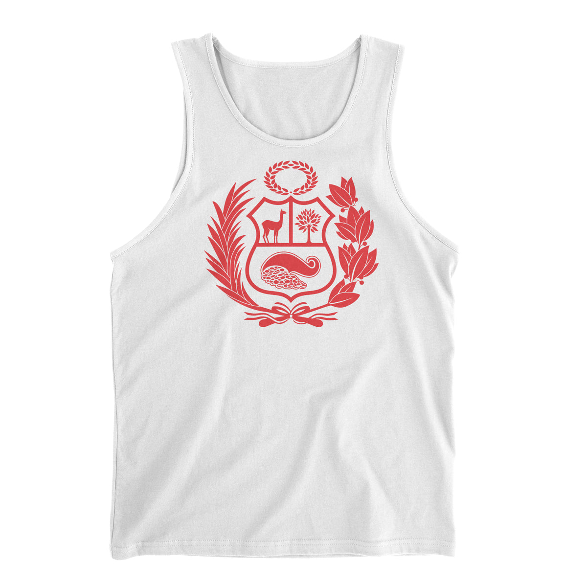 Peru Escudo White Sleeveless Tank Top for Men