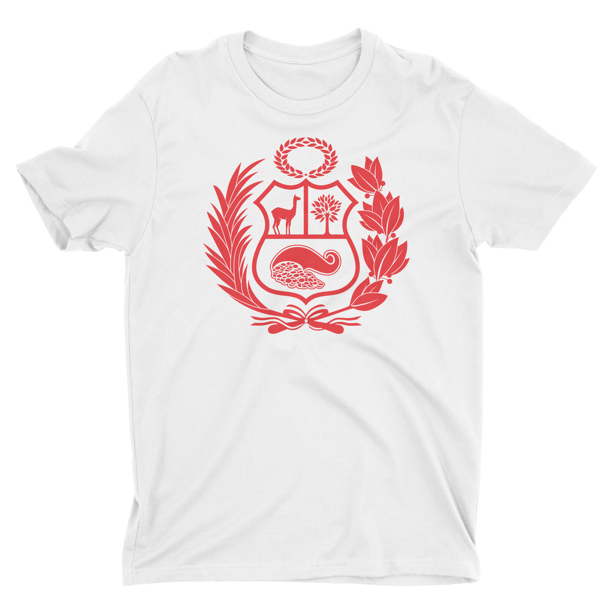 Peru Escudo White Short Sleeve Crewneck T-Shirt for Men