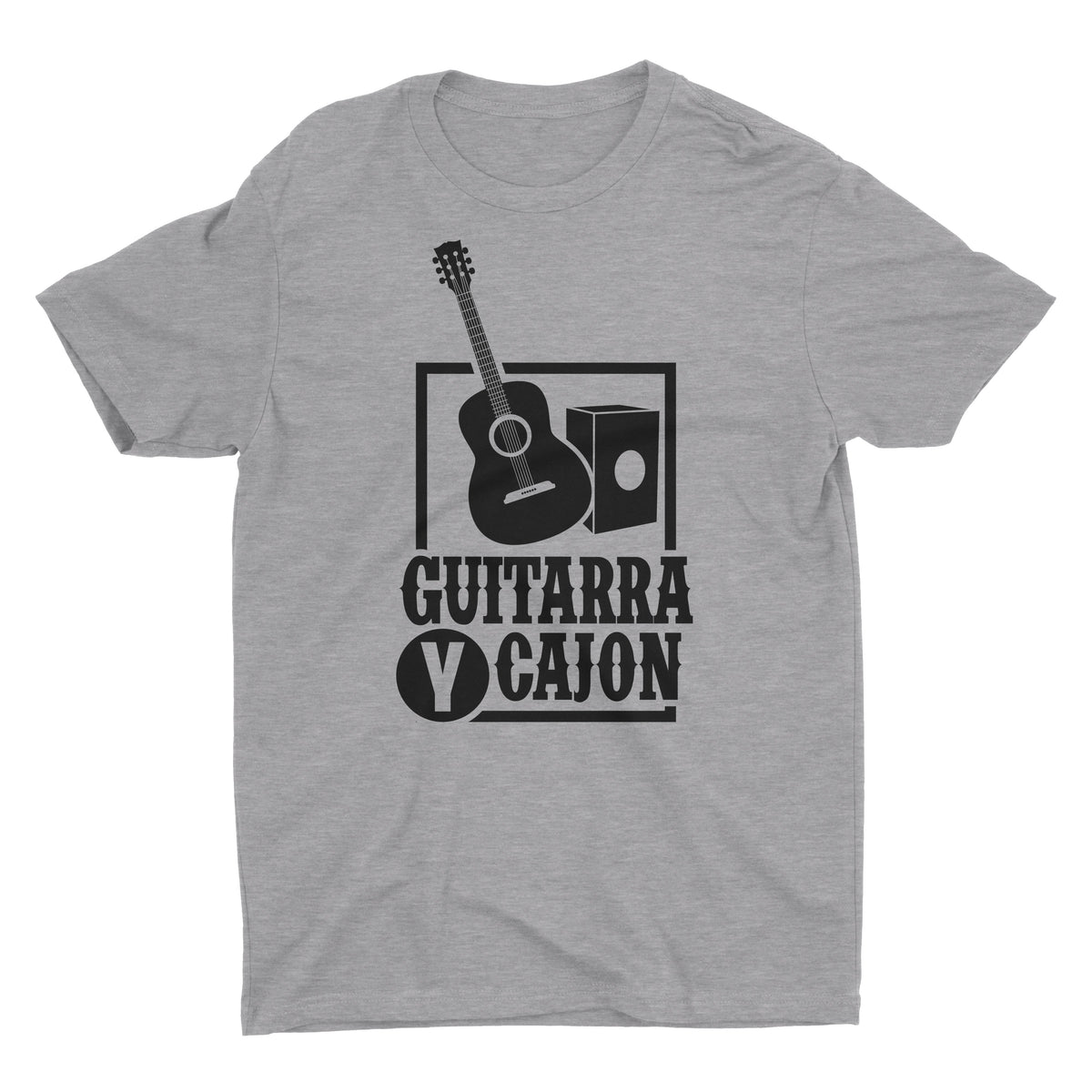 Cancion Criolla Guitarra y Cajon Heather Grey Short Sleeve Crewneck T-Shirt for Men