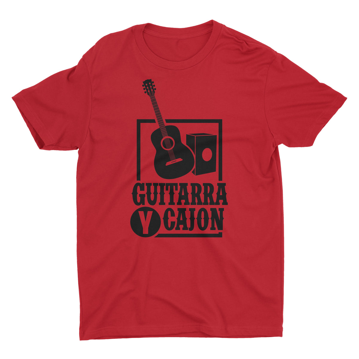 Cancion Criolla Guitarra y Cajon Red Short Sleeve Crewneck T-Shirt for Men