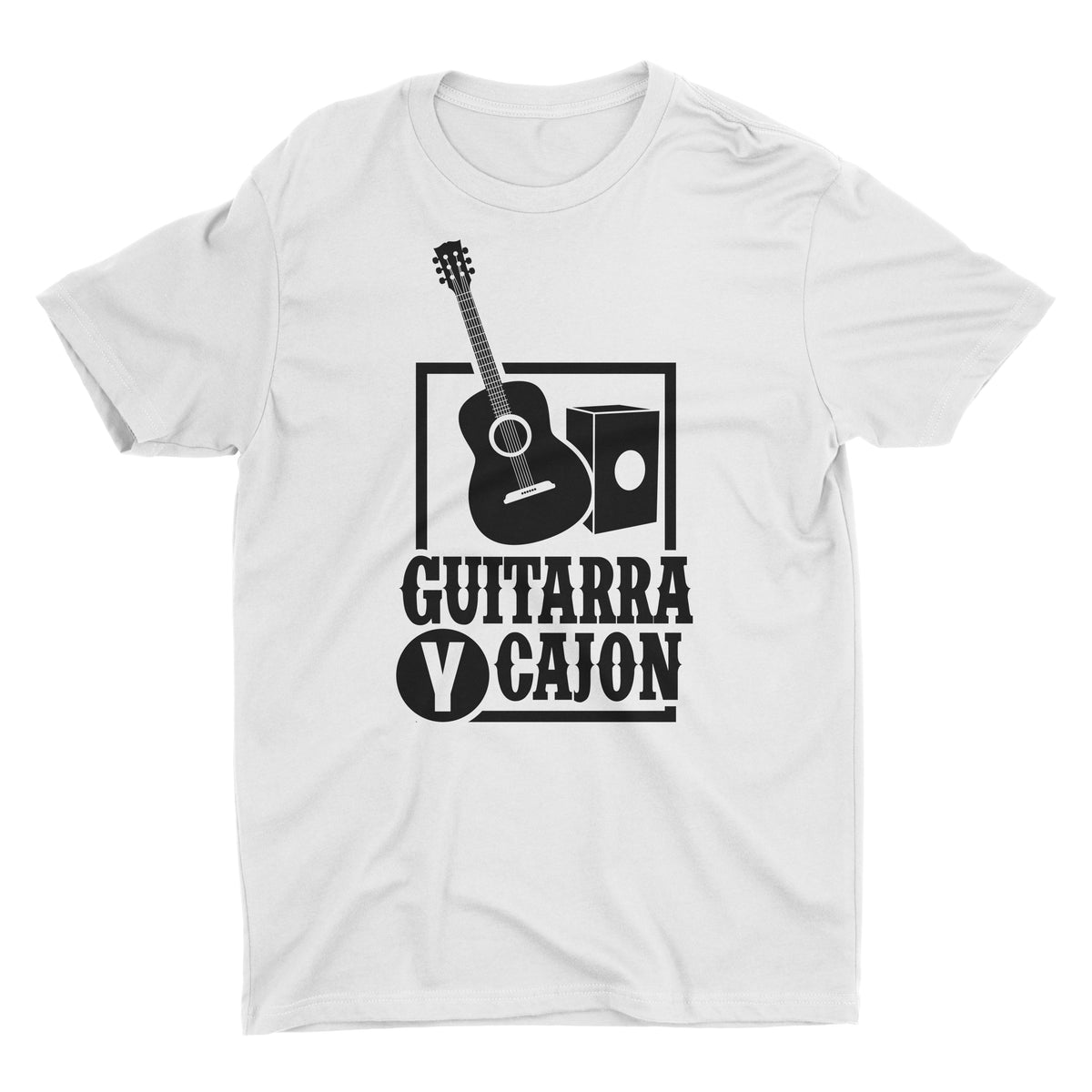 Cancion Criolla Guitarra y Cajon White Short Sleeve Crewneck T-Shirt for Men