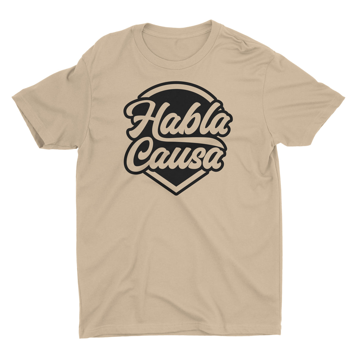 Habla Causa Beige Short Sleeve Crewneck Peru T-Shirt for Men