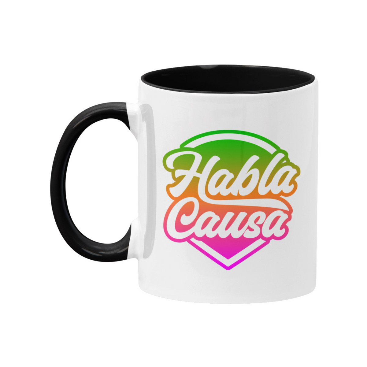 Habla Causa White/Black Coffee Mug | PeruCoUSA