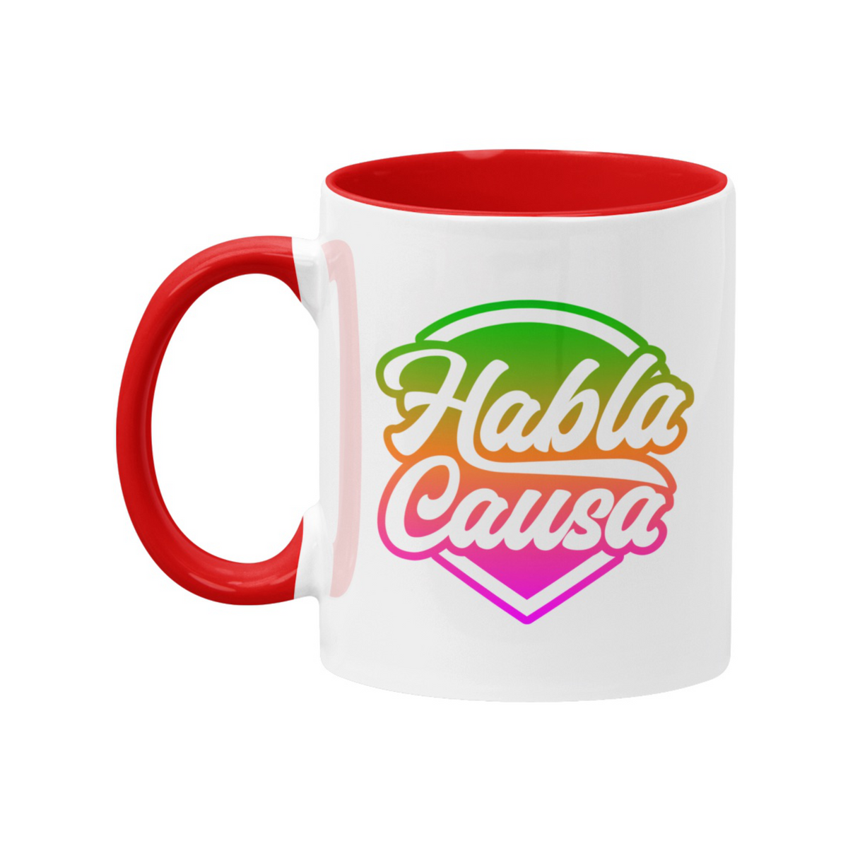 Habla Causa White/Red Coffee Mug | PeruCoUSA