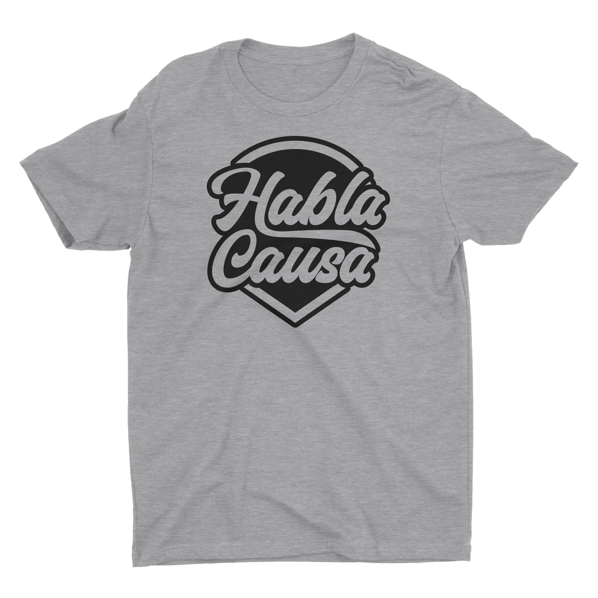 Habla Causa Heather Grey Short Sleeve Crewneck Peru T-Shirt for Men