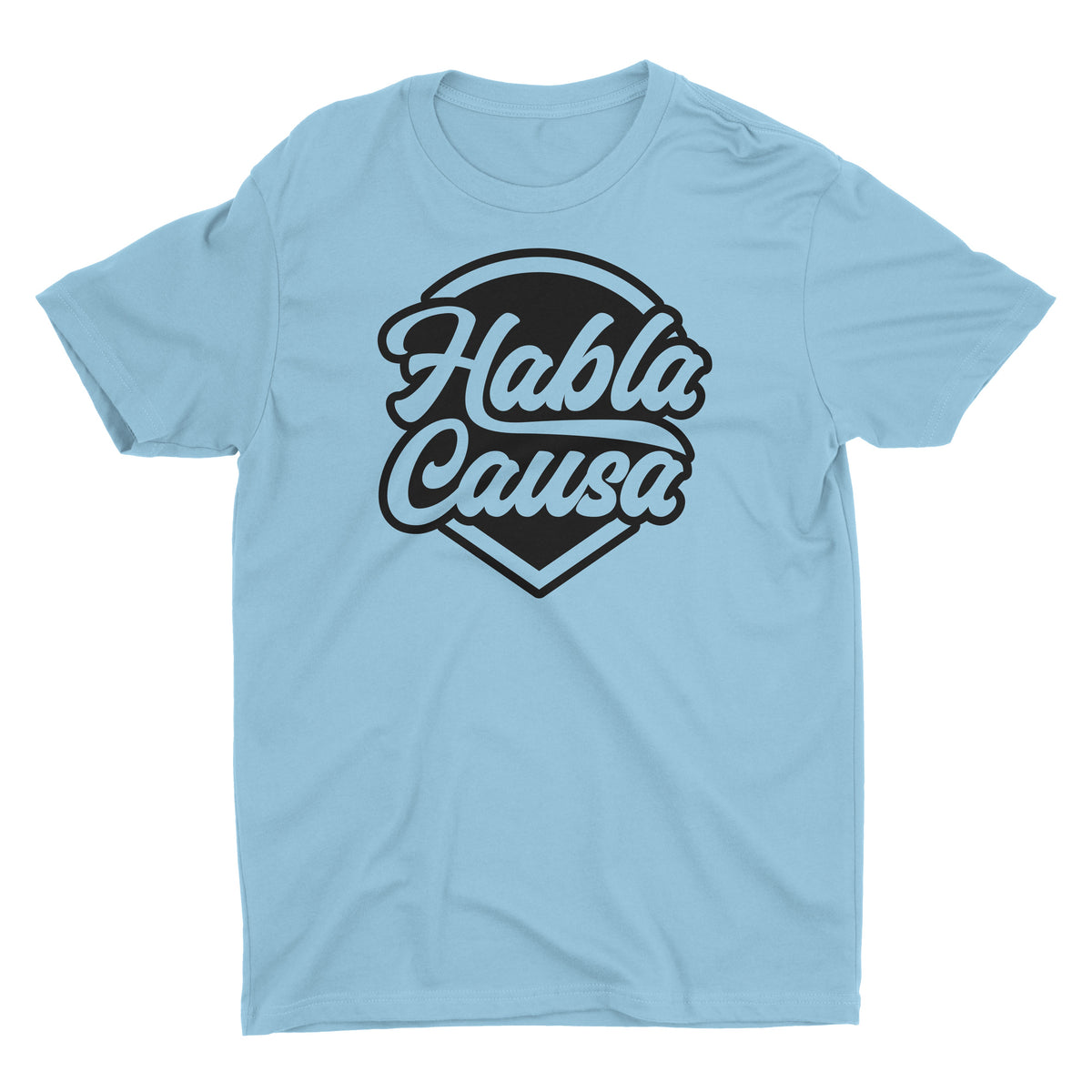 Habla Causa Light Blue Short Sleeve Crewneck Peru T-Shirt for Men
