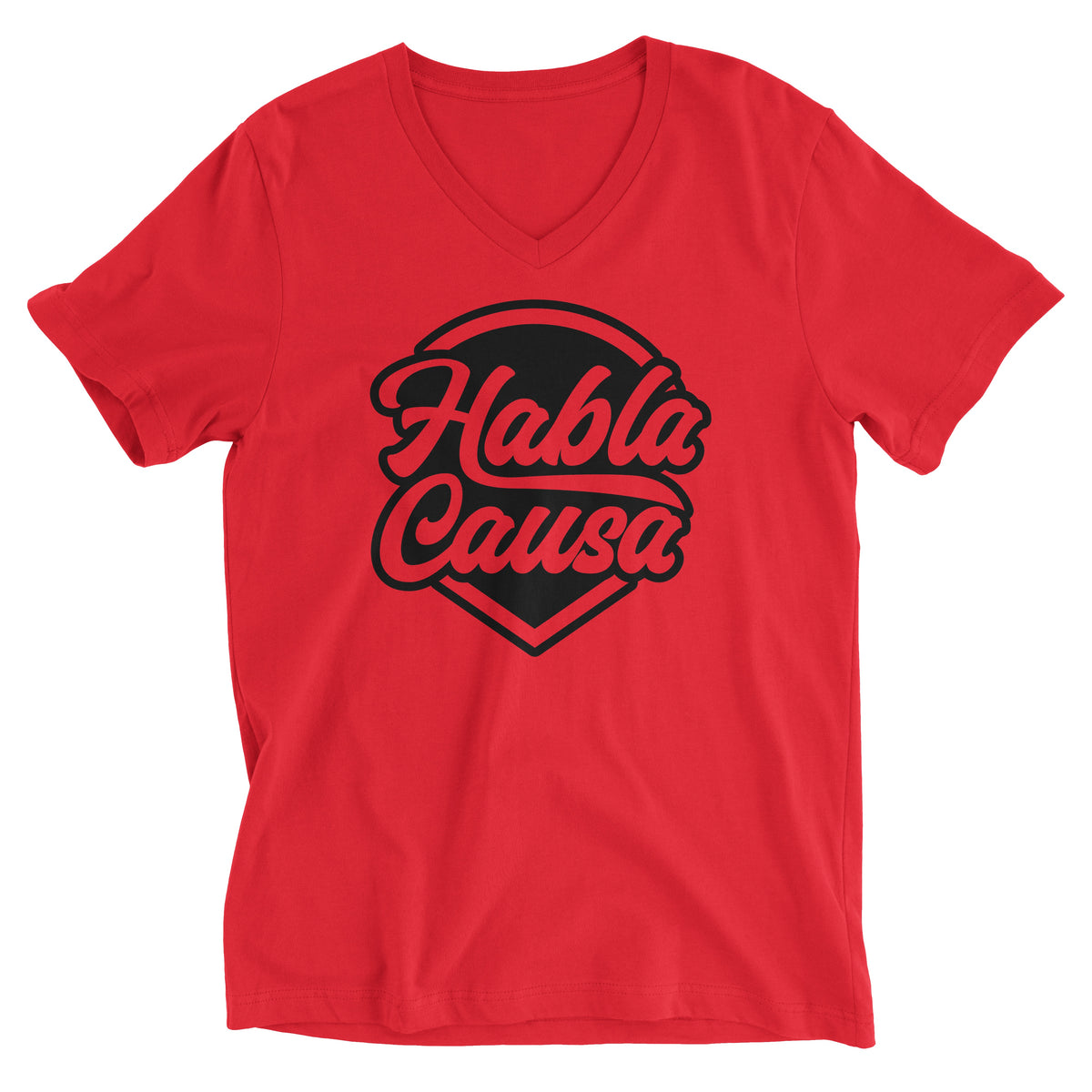 Habla Causa Red V-Neck T-Shirt for Men